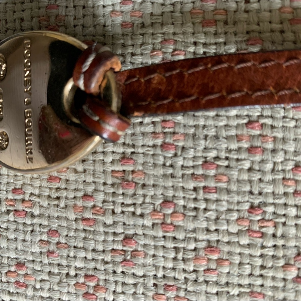 Dooney and Bourke signature logo hang leather logo